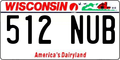 WI license plate 512NUB
