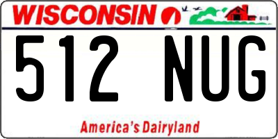 WI license plate 512NUG