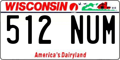 WI license plate 512NUM