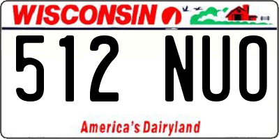 WI license plate 512NUO