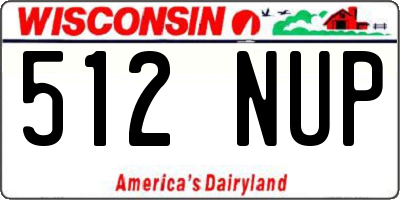 WI license plate 512NUP