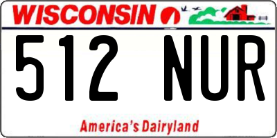 WI license plate 512NUR