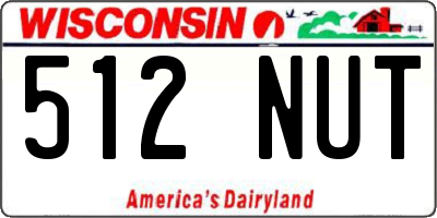 WI license plate 512NUT
