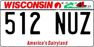 WI license plate 512NUZ