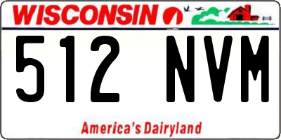 WI license plate 512NVM
