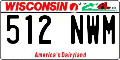 WI license plate 512NWM