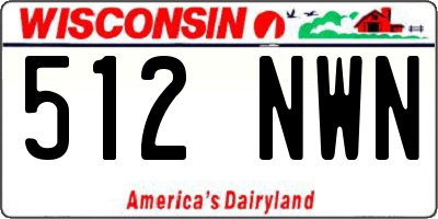 WI license plate 512NWN