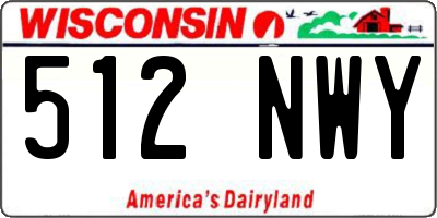 WI license plate 512NWY