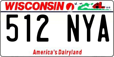 WI license plate 512NYA