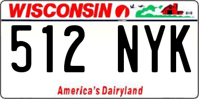 WI license plate 512NYK