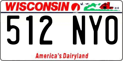 WI license plate 512NYO