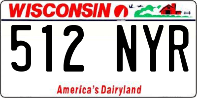 WI license plate 512NYR