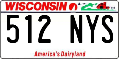 WI license plate 512NYS