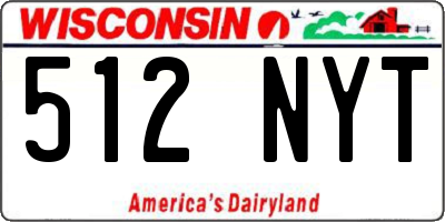WI license plate 512NYT
