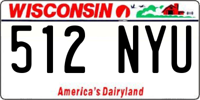 WI license plate 512NYU