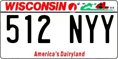 WI license plate 512NYY