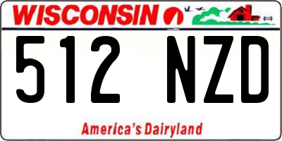 WI license plate 512NZD