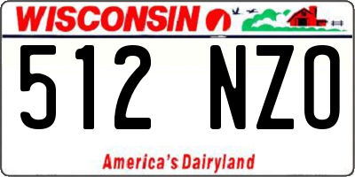 WI license plate 512NZO