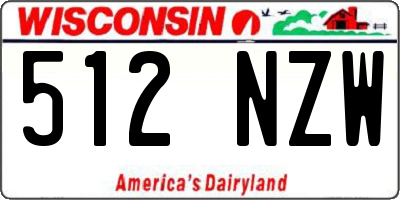 WI license plate 512NZW