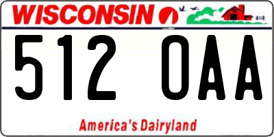 WI license plate 512OAA