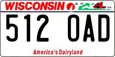WI license plate 512OAD