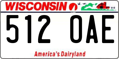 WI license plate 512OAE