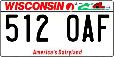 WI license plate 512OAF