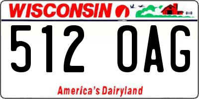 WI license plate 512OAG