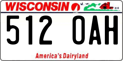 WI license plate 512OAH