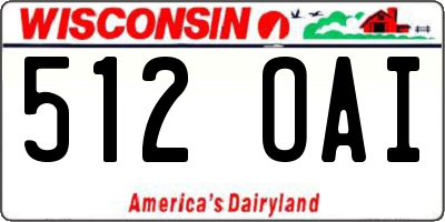 WI license plate 512OAI