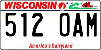 WI license plate 512OAM