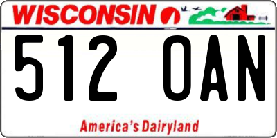 WI license plate 512OAN
