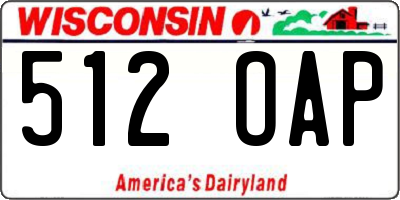 WI license plate 512OAP