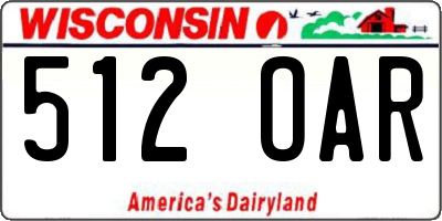 WI license plate 512OAR
