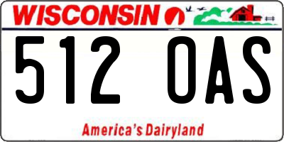 WI license plate 512OAS