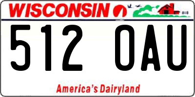WI license plate 512OAU