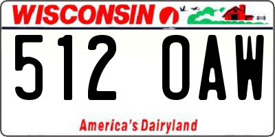 WI license plate 512OAW