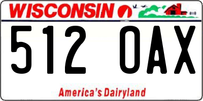 WI license plate 512OAX