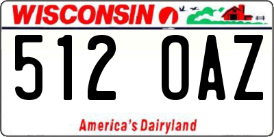 WI license plate 512OAZ