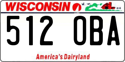 WI license plate 512OBA