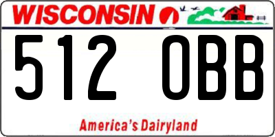 WI license plate 512OBB