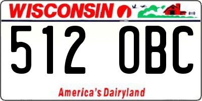 WI license plate 512OBC
