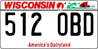 WI license plate 512OBD