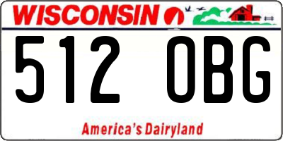 WI license plate 512OBG