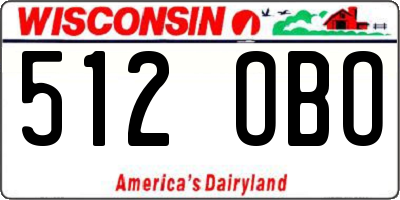 WI license plate 512OBO