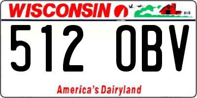 WI license plate 512OBV