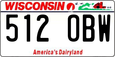 WI license plate 512OBW