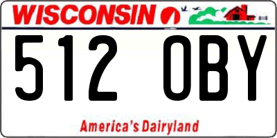 WI license plate 512OBY