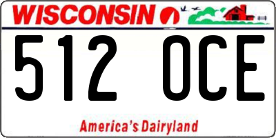 WI license plate 512OCE
