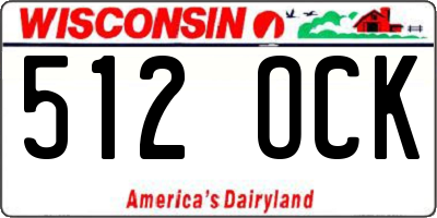 WI license plate 512OCK